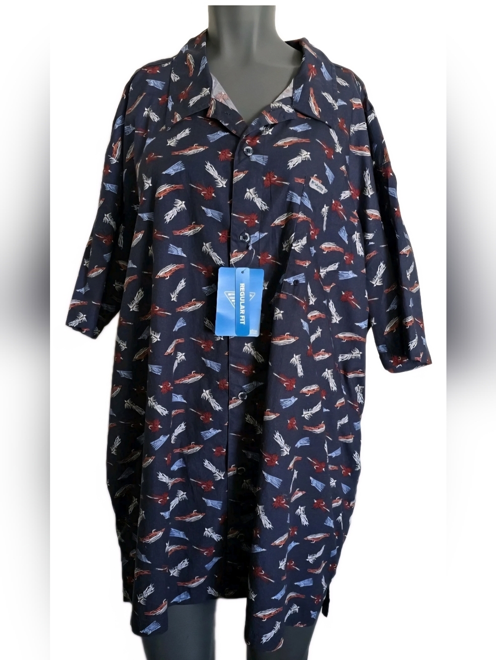 Men’s Columbia PFG Trollers Best Fishing Lures Americana Shirt Size XL NWT
